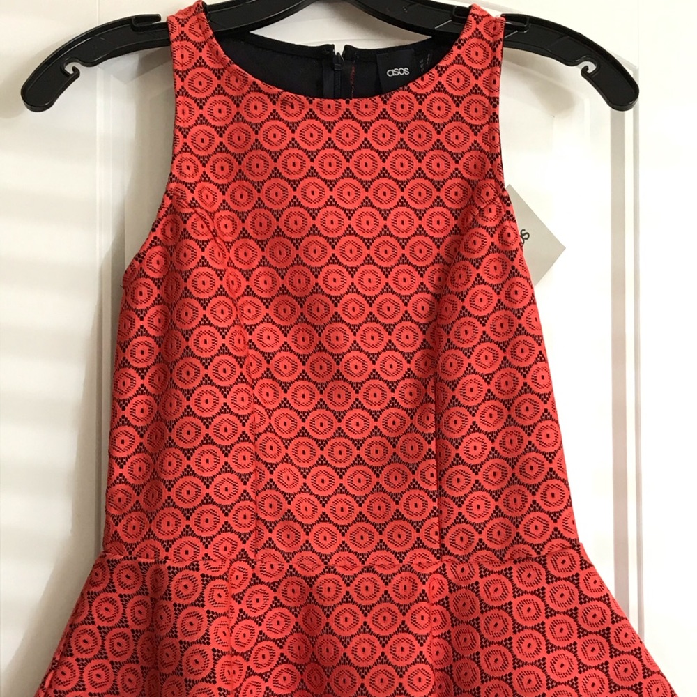 NWT ASOS Red Peplum Top Size 4
